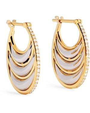 L'Atelier Nawbar And Diamond Triple Bloop Moon N*93 Hoop Earrings - Metallic