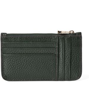 Aspinal of London Leather Zipped Ella Card Holder - Green