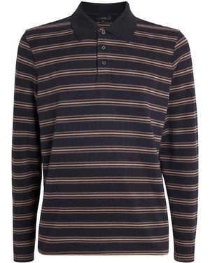 Vince Cotton-Blend Stripe Polo Shirt - Blue