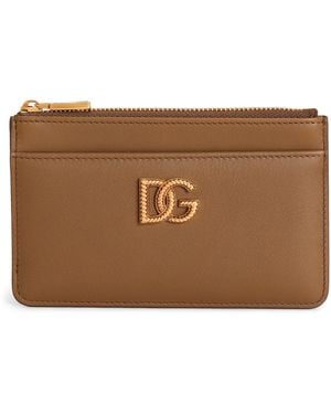 Dolce & Gabbana Calfskin Dg Millennials Card Holder - Brown