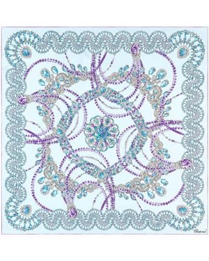 Chopard Organic Silk Precious Lace Square Scarf - Blue