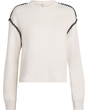 Rag & Bone Vintage Terry Blanket-Stitch Sweatshirt - White