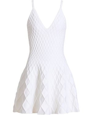 Balmain Knitted Flared Mini Dress - White