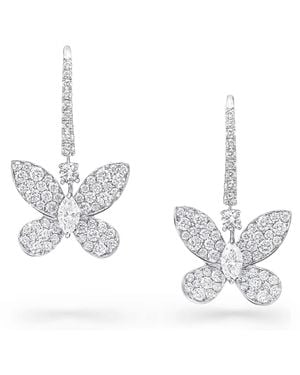 Graff White Gold And Diamond Pavé Butterfly Drop Earrings