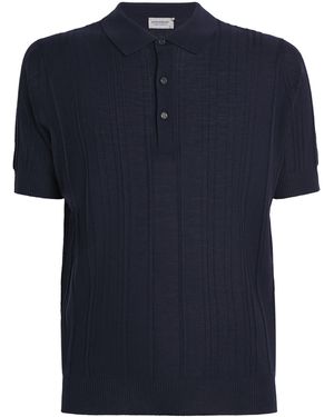 John Smedley Extra Fine Merino Wool Jaxen Polo Shirt - Blue