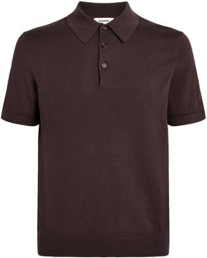 Sandro Knitted Polo Shirt - Brown