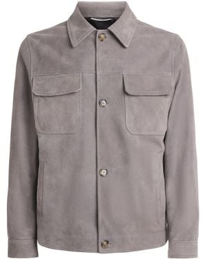 Lardini Sheepskin Suede Jacket - Gray
