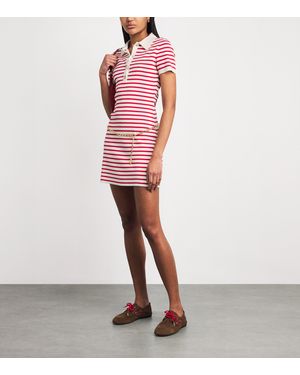 Maje Striped Polo Dress in Red | Lyst