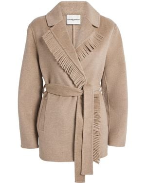 Claudie Pierlot Wool-Blend Fringe Jacket - Natural