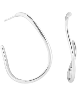 Astrid & Miyu Rhodium-Plated Infinite Hoop Earrings - Metallic