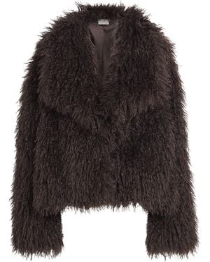 Source Unknown Faux Fur Hathi Jacket - Black