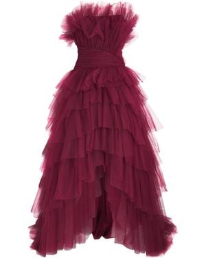 Pamella Roland Tulle Sleeveless Gown - Purple