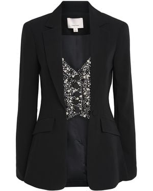 Cinq À Sept Embellished-Panel Cynthia Blazer - Black