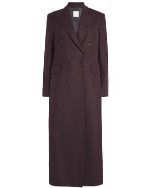Eleventy Wool-Blend Double-Breasted Duster Coat - Purple
