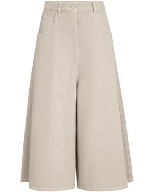 Brunello Cucinelli Cropped Denim Trousers - White