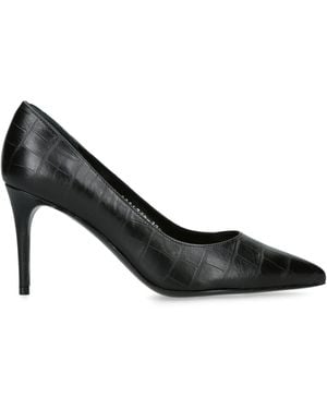 Gina Croc-Embossed Leather Remi Court Shoes 85 - Black