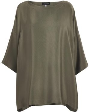 Eskandar Silk Boat-Neck Tunic - Green