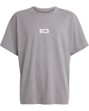 MM6 by Maison Margiela Cotton Numeric Tab T-Shirt - Grey