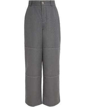 Ami Paris New Wool Canvas Workwear Trousers - Grey