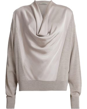 AllSaints Wool And Satin-Blend Myra Jumper - Grey