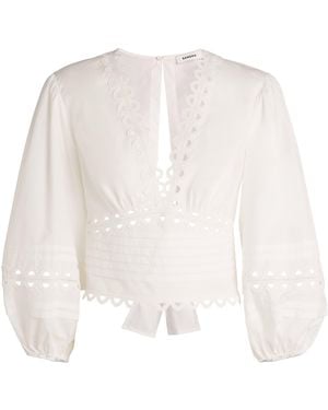 Sandro Cotton Poplin Blouse - White