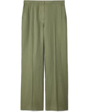 Marina Rinaldi Linen Straight Trousers - Green