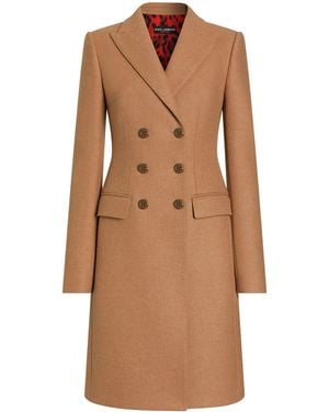 Dolce & Gabbana Wool Double-Breasted Coat - Brown