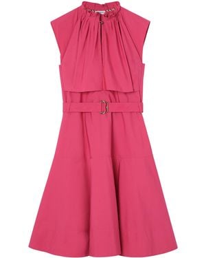 Burberry Cotton Poplin Midi Dress - Pink