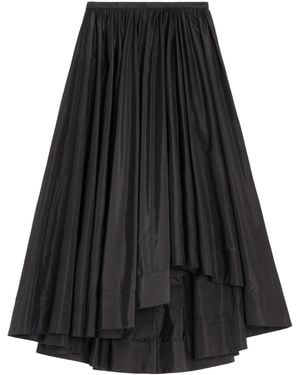 Valentino Silk Pleated Midi Skirt - Black