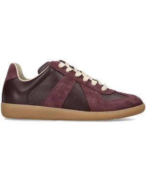 Maison Margiela Leather Replica Trainers - Brown