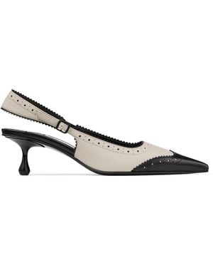 Jimmy Choo Amel 50 Leather Slingback Pumps - Metallic