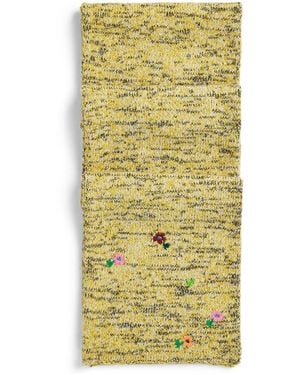 Dries Van Noten Wool-Cashmere-Blend Embroidered Scarf - Yellow
