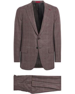 Isaia Cashmere Check Domenico 2-Piece Suit - Brown
