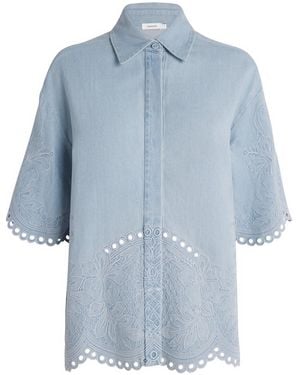 Zimmermann Denim Embroidered Daylight Shirt - Blue