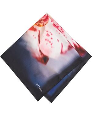 MAX&Co. Silk Orchid Stole Scarf - Blue