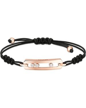 Messika Move Classique Diamond And Cord Bracelet - Black