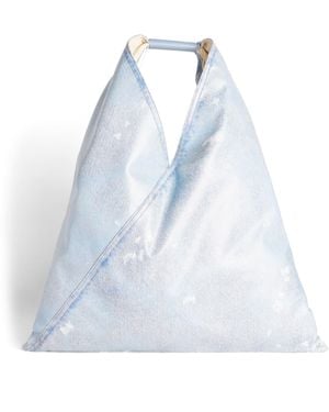 MM6 by Maison Margiela Denim-Effect Classic Japanese Tote Bag - Blue