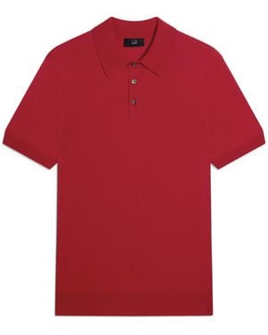 dunhill Cotton-Mulberry Silk Polo Shirt - Red