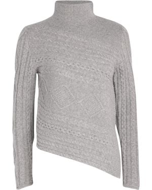 STAUD Wool-Blend Rollneck Jumper - Grey