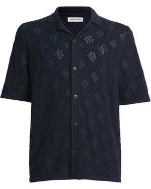 Samsøe & Samsøe Organic Cotton-Wool Crochet Shirt - Blue