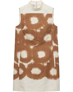 Prada Canvas Circle Print Mini Dress - Brown