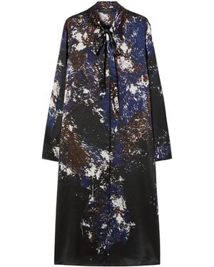 Marina Rinaldi Silk Danila Shirt Midi Dress - Blue