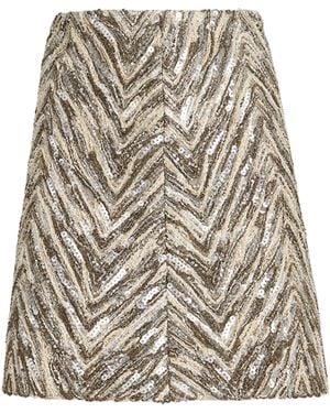 Brunello Cucinelli Sequin-Detail Mini Skirt - Natural