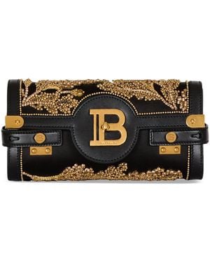 Balmain Leather B-Buzz 23 Clutch Bag - Black