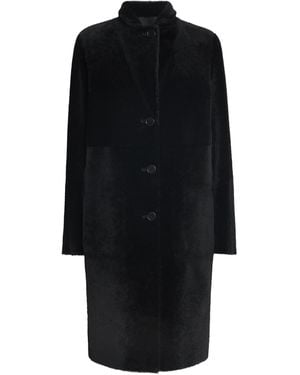 JOSEPH Reversible Shearling-Leather Britanny Coat - Black