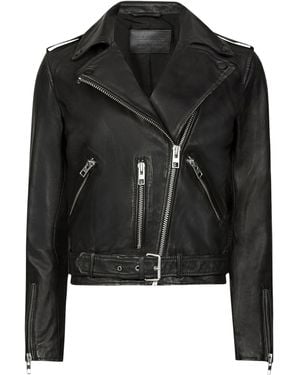 AllSaints Balfern Leather Biker Jacket - Black