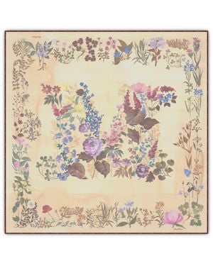 Max Mara Silk Printed Scarf - Metallic