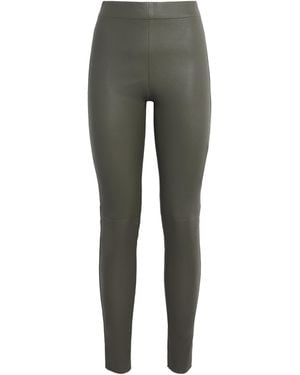 JOSEPH Lambskin Stretch Leggings - Grey