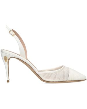 Jennifer Chamandi Tulle Vittorio Slingback Pumps 85 - White
