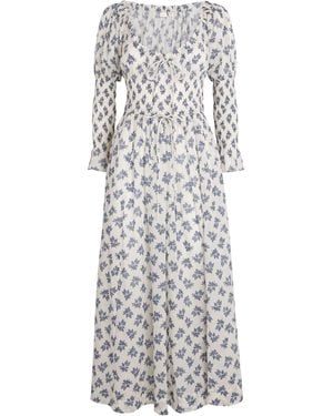Doen Cotton Floral Kaira Midi Dress - White